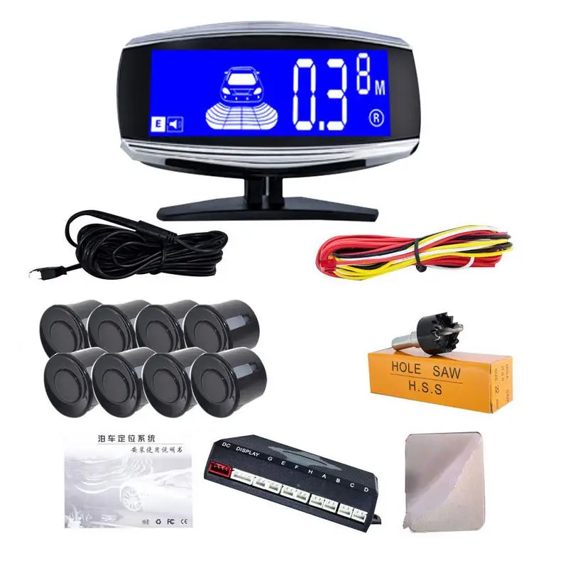 Pantalla LCD Dual 4/6/8 sensores coche marcha atrás Radar aparcamiento coche Detector asistencia aparcamiento Radar inversa