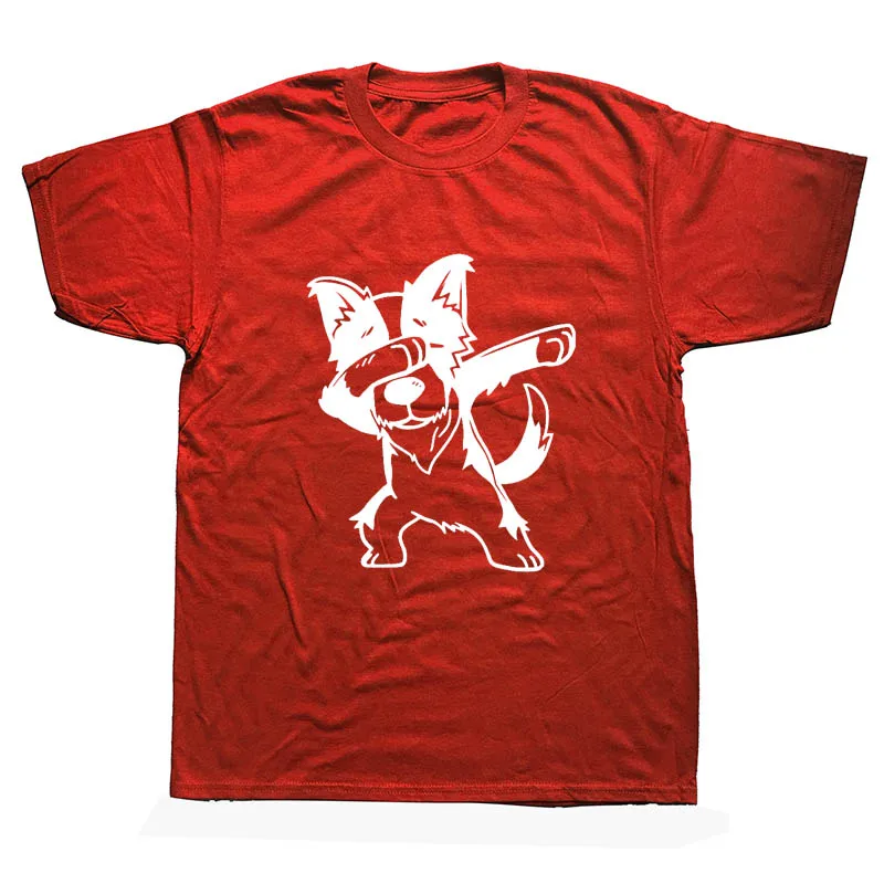 Мужские футболки, Забавные футболки с короткими рукавами и изображением собаки колли, топы с круглым вырезом, хлопковые летние стильные футболки