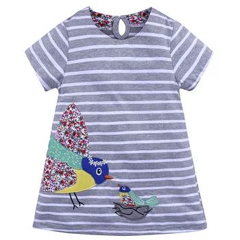 

New European Style Girls Dresses Cotton Summer O-Neck Baby Girl Dress Printing Fashion Kids Girls Clothes