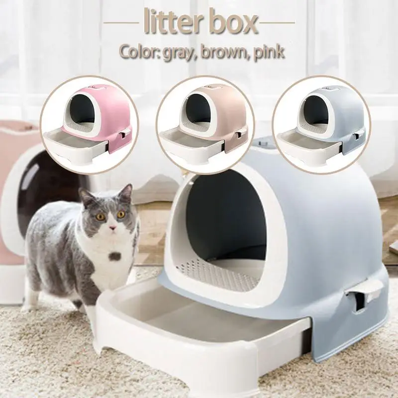

Cat Litter Box Basin Drawer Style Pet Toilet Isolation Of Odor Fully Enclosed Hygiene Deodorant Extra Large Pot Cat Sup