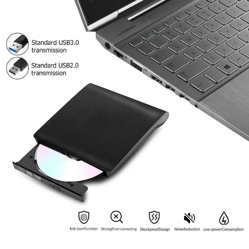 

USB 3.0 External CD/DVD ROM Player Optical Drive DVD RW Burner Reader Writer Recorder for Jumper Thinker ThinkPad Alienware Hot