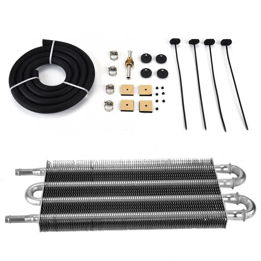 

Car 4 Row Remote Transmission Oil Cooler Kit Auto-Manual Radiator Converter Automotive Aluminum alloy Oil Cooler