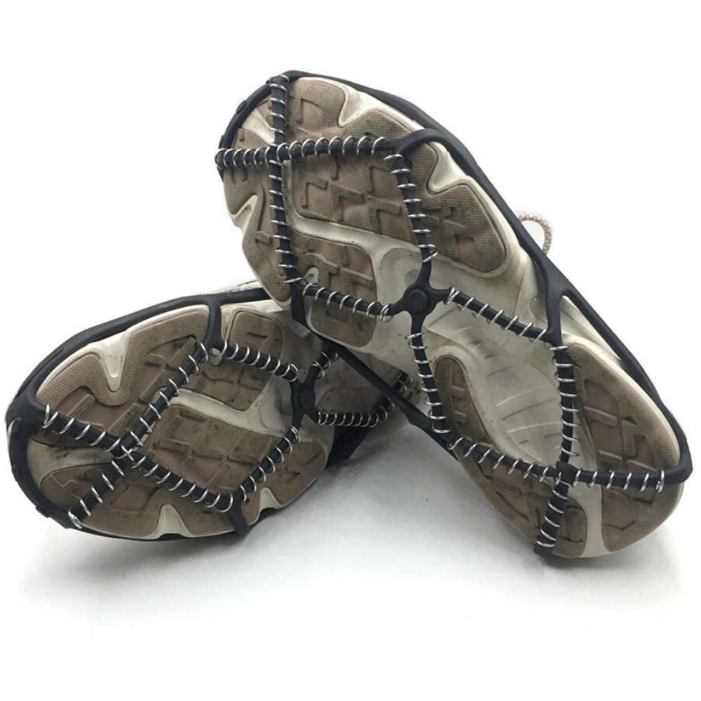 

1 Pair Outdoor Climbing Antiskid Crampons Winter Walk Ice Fishing Snowshoes Manganese Steel Slip Practical Shoe Covers