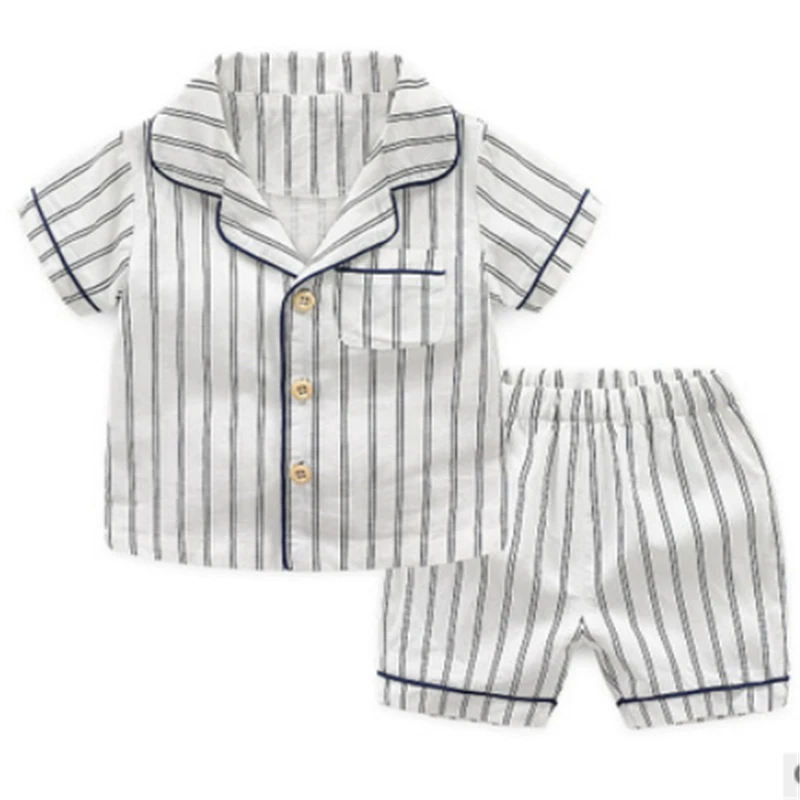 

CANIS 2019 New Spring Pyjama Baby Boy Children's Pajamas Set Pyjamas Cotton Pajamas Kids Boys For Boys For Girls stripe