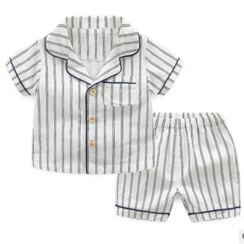 Пижама для мальчиков и девочек CANIS Хлопковая пижама в полоску весны 2019 | Мать