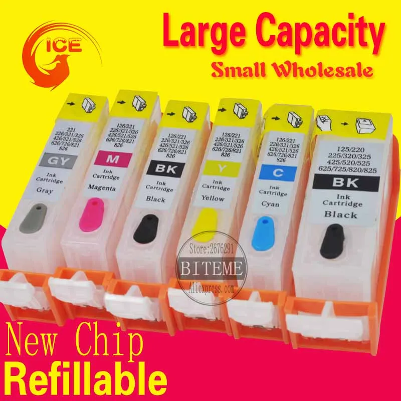 

For Canon MG6140 MG6240 MG8140 MG8240 MG 6140 6240 8140 8240 Pixma Printer Reusable Ink Cartridges Refillable PGI-425 PGI425