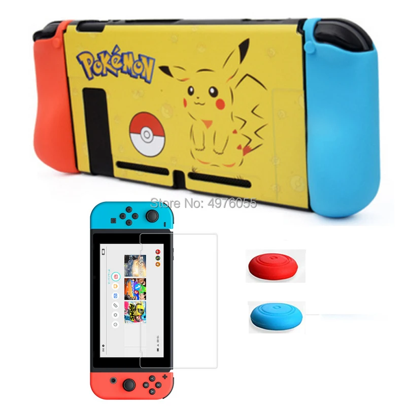 Силиконовый чехол для Nintendo Switch NS Joycon защитная пленка из закаленного стекла и
