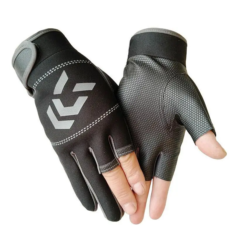 

Sport Winter Fishing Gloves Skidproof Resistant Breathable 3 Half Finger Cycling Fishing Anti-Slip Tool For Fishing Tackle Boxes