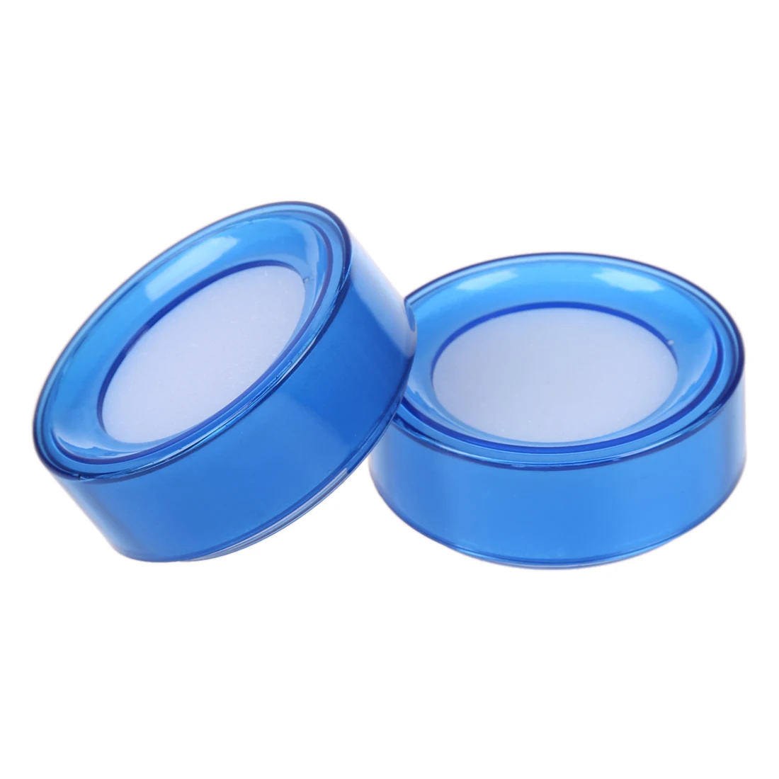 

SNNY-2 x Clear Blue Plastic Round Case Finger Wet Sponge for Casher 6.9cm Dia