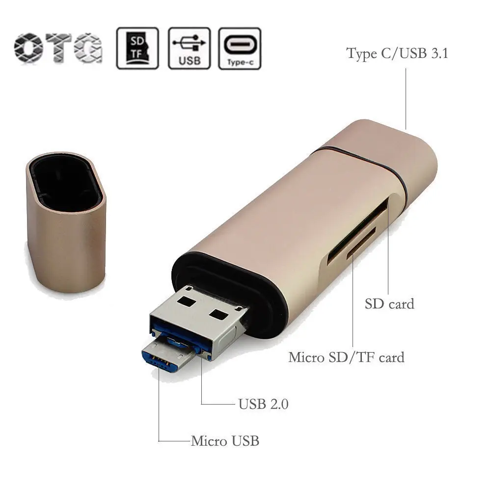 CHYI кардридер USB 3 0 SD/Micro SD TF OTG адаптер для смарт карт памяти Type C ноутбука