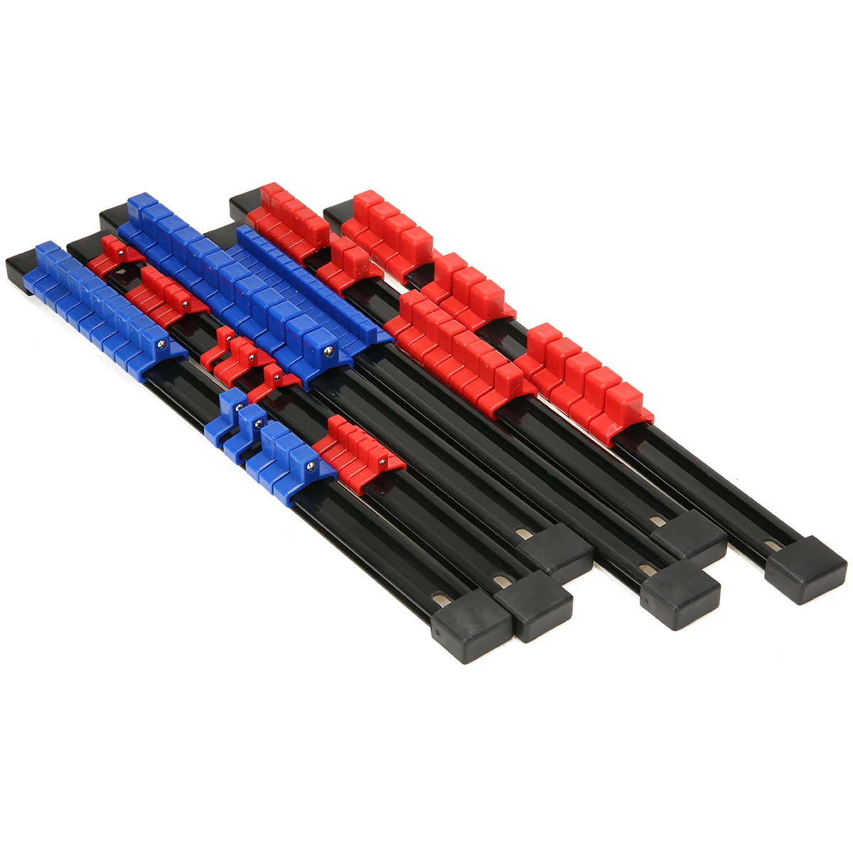 

6pcs Multi-purpose Mountable Sliding Socket Storage Rail Rack Holder Organizer 1/4 3/8 1/2 Drive With 32/30/24 Socket Clips
