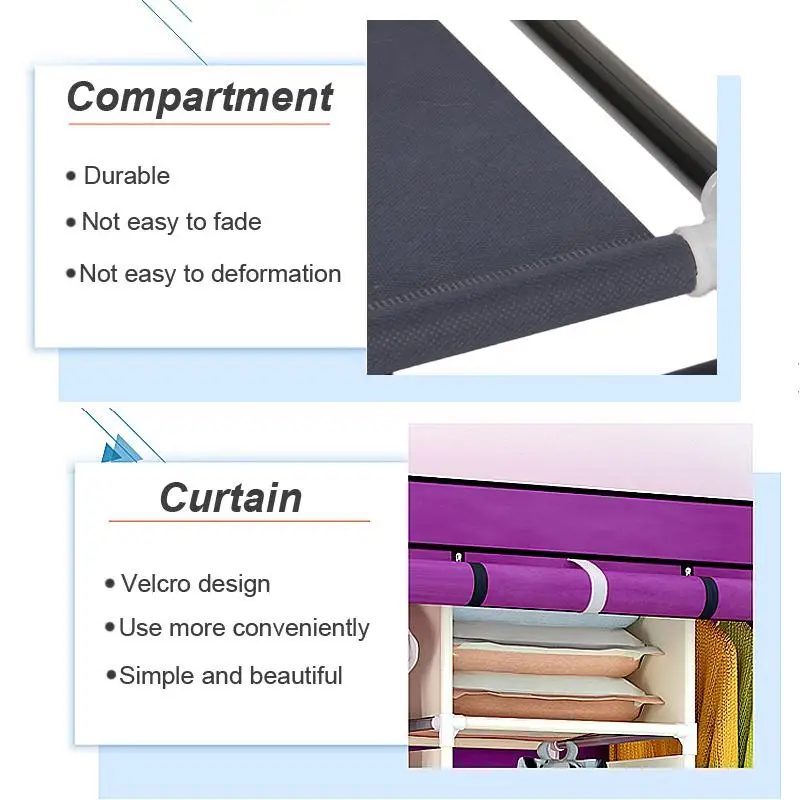1Pcs Modern Non-woven Cloth Wardrobe Storage Cabinet DIY Fold Portable Storage Cabinet Multifunction Dustproof Closet 1Pcs Modern Non-woven Cloth Wardrobe Storage Cabinet DIY Fold Portable Storage Cabinet Multifunction Dustproof Closet