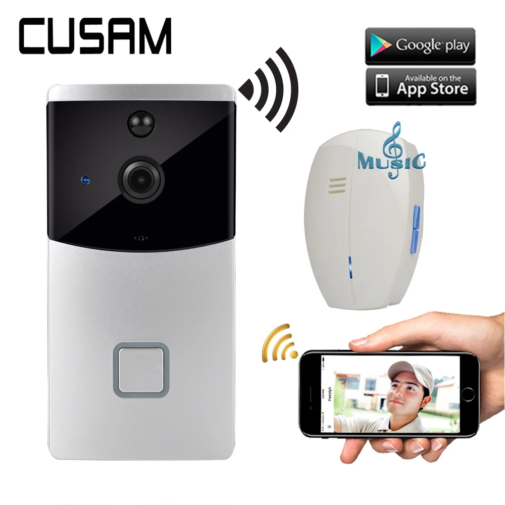 Беспроводной видеодомофон CUSAM умный дверной звонок с Wi Fi HD камерой 720P