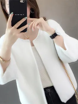 

2019 Spring Clothes New Pattern Knitting Upper Garment Loose Coat Woman