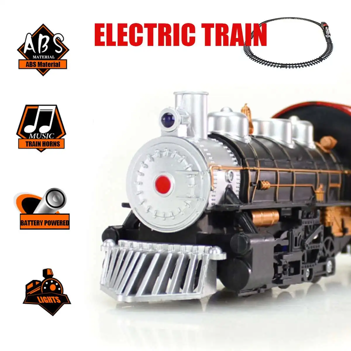 

Train Toy Electric Classical Steam Train Series With Light Simulation Sound Effects Rail Car DIY Stitching Educational Toys Set