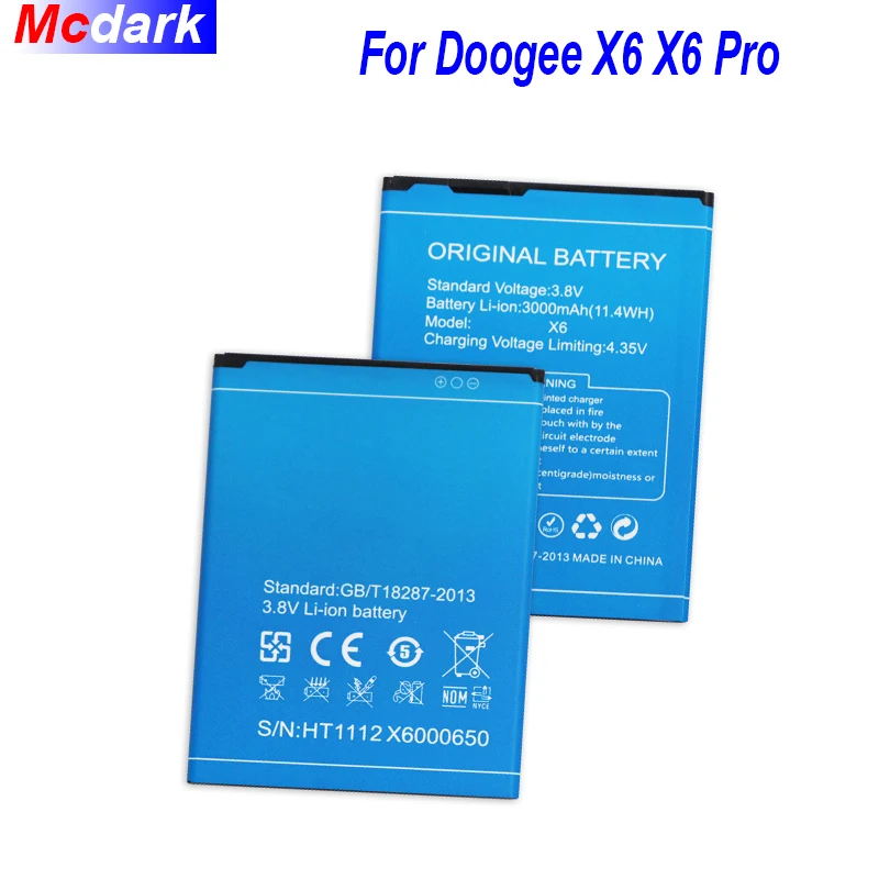 Аккумулятор Для DOOGEE X6 Pro аккумуляторная батарея AKKU 3000 мАч | Мобильные телефоны и
