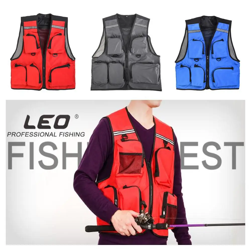 Outdoor Fishing Vest - Red - L
