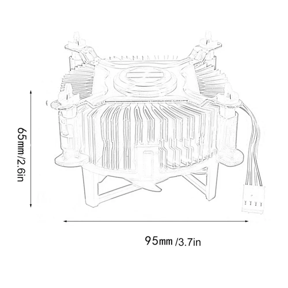 Высококачественный Алюминиевый охлаждающий вентилятор для процессора, кулер для компьютера, ПК, тихий бесшумный охлаждающий вентилятор для 775/1155/1156