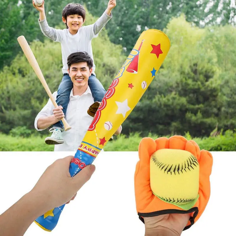 Игрушка мяч бейсбольная летучая мышь перчатка и мягкий мяч безопасности красочные спортивные игрушки набор для детей Подарки