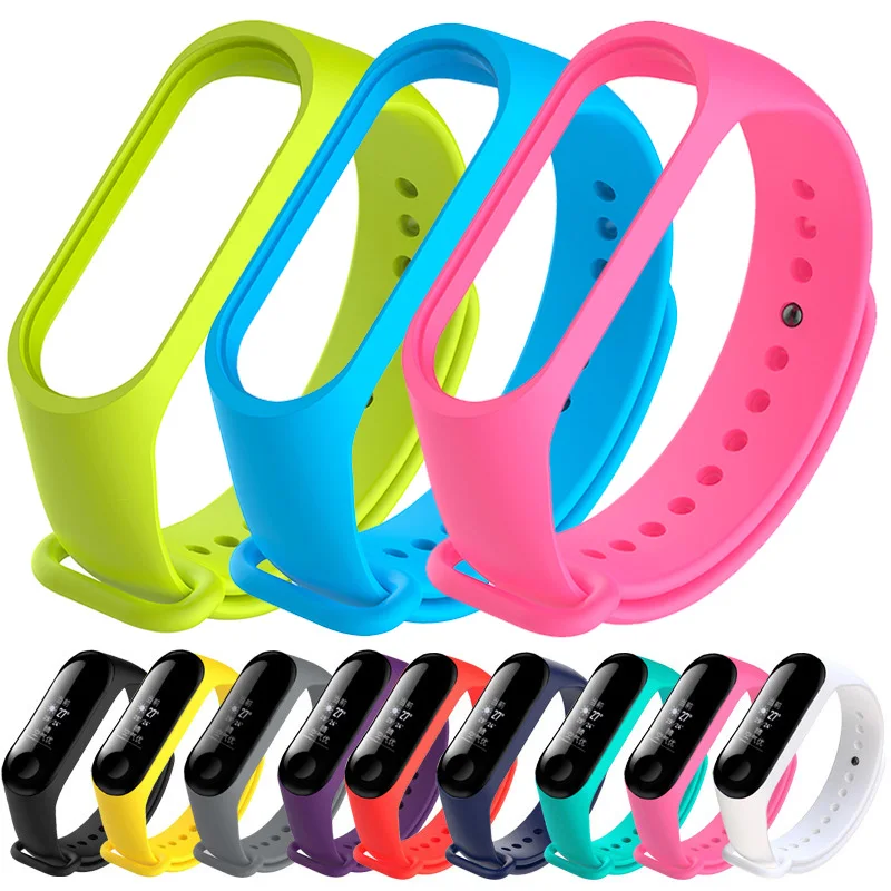 Ремешок силиконовый для Xiaomi Mi Band 3 спортивный браслет наручных часов аксессуары