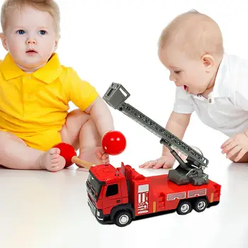 

Children's Toys Alloy Car Fire Fighting Truck Sliding Ladder Fire Truck Water Spray Pull Back Car Kids Fun Traffic Pull Back Toy