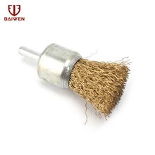 Baiwen 1-дюймовыечистые этикетки пробки Медь покрытием Стальная Проволока Кисти кисть роторный инструмент для полировки кисть, дремель аксессуары