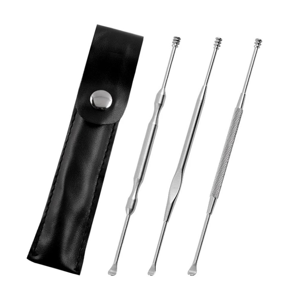 Чистящие Инструменты Набор из нержавеющей стали с двойной головкой спиральный ушной Пинцет детский портативный инструмент с длинной ручкой инструмент для чистки ушей