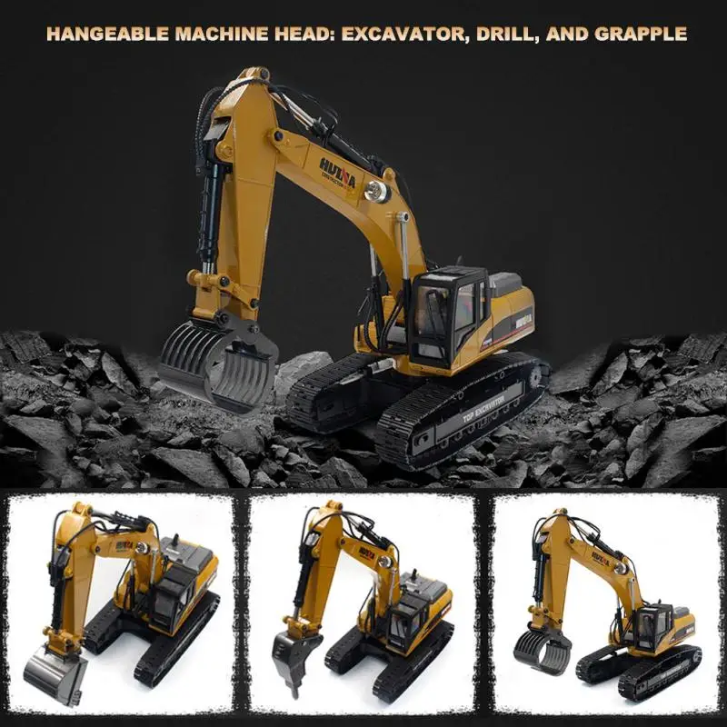 HUINA 1580 RC экскаватор игрушки 2 4G 1/14 23 канала 3 в 1 электрический строительный