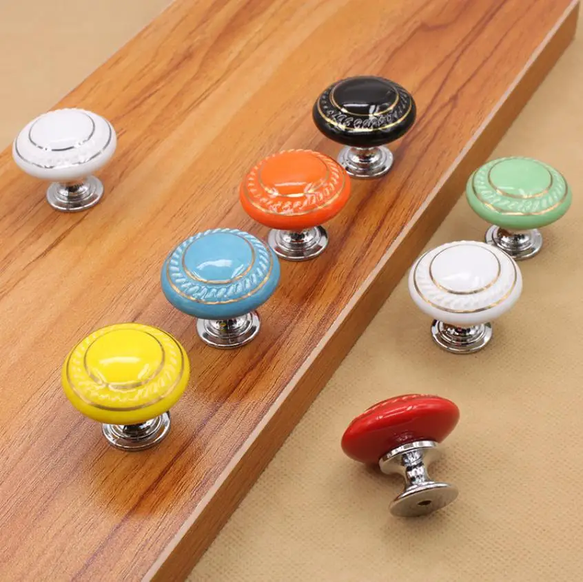 Ceramic Dresser Knob Drawer Pulls Handles Colorful Cabinet Knobs