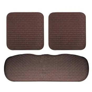 

3Pcs Soft Fabrics Car Seat Cushion without Backrest Auto Car Seat Cover Ties Non-Slip Car Mat Car Seat Accessories (Coffee)