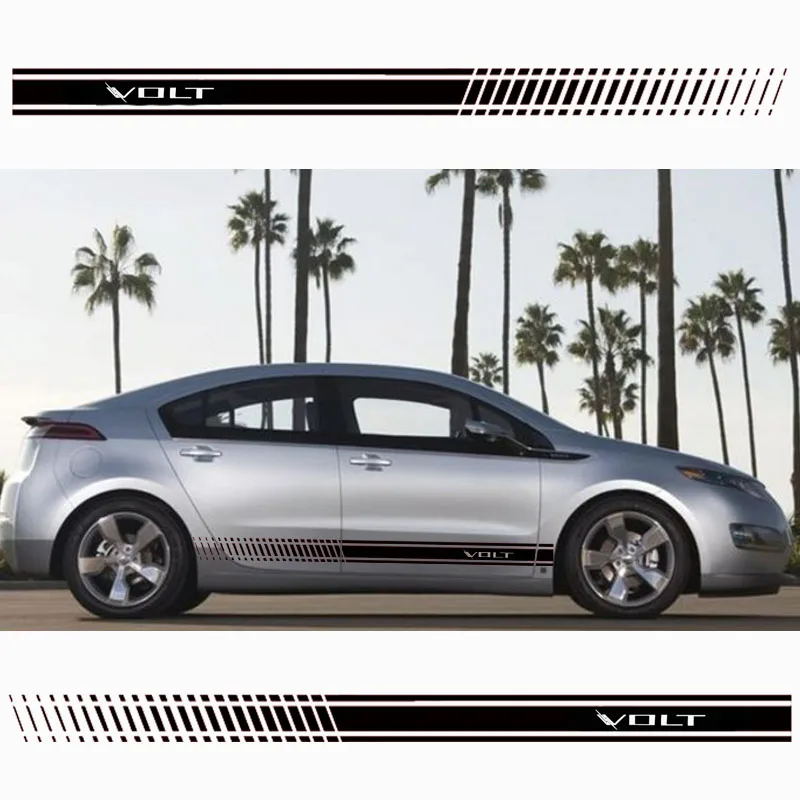 

2Pcs Stylish car door side sticker vinyl body decal racing stripe sticker for Chevrolet Volt Car accessories