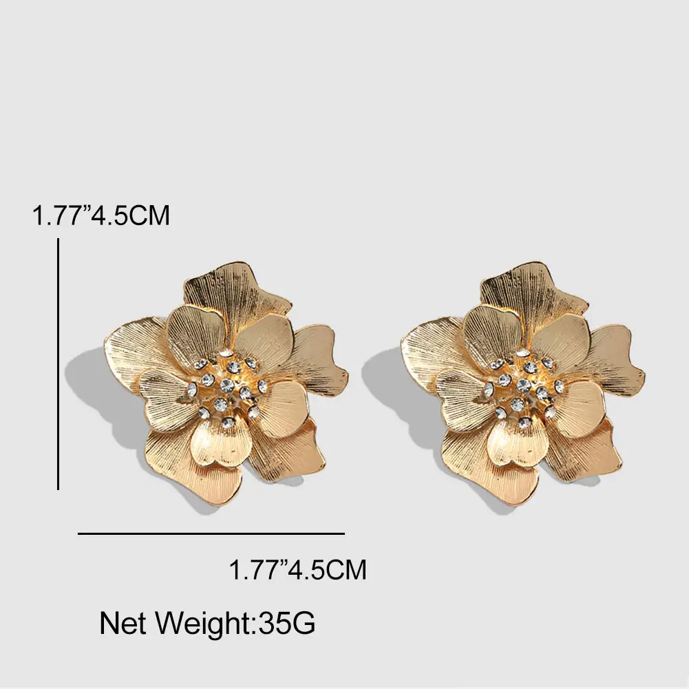 Flatfoosie ZA богемный цветок серьги гвоздики для женщин золото Цвет Модный кристалл для свадьбы себе Винтаж ювелирные изделия