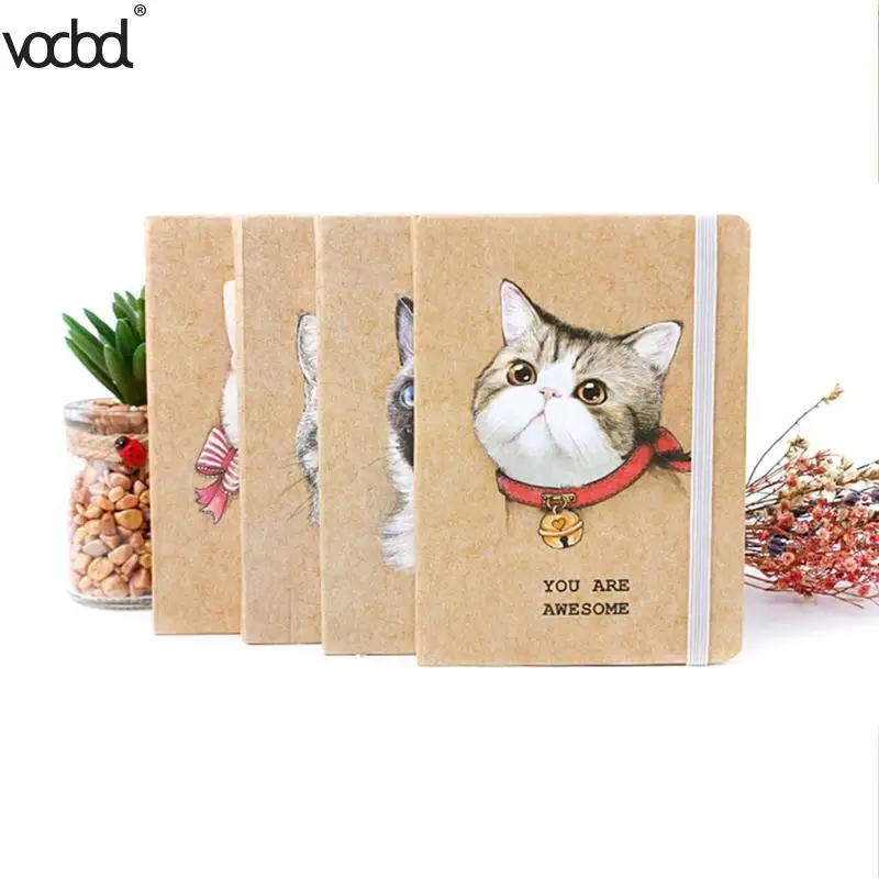 

Cat Sketchbook Diary for Drawing Painting Graffiti Soft Cover Black Paper Sketch Book Memo Pad Notebook Office School Supplies