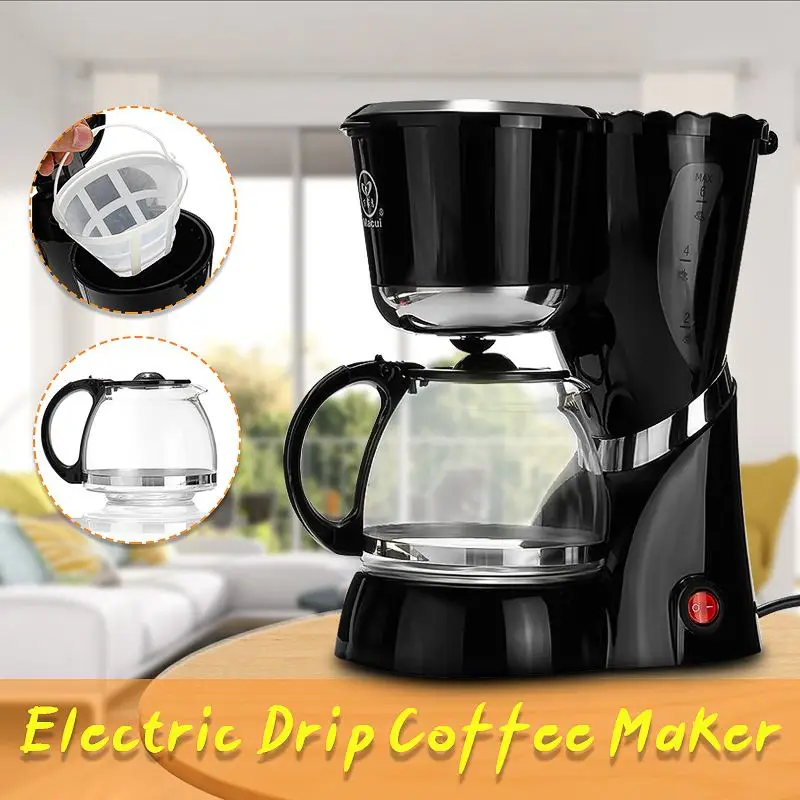 600ML Drip Coffee Maker Machine Electric Black Hourglass Make Cafe Tea Multifunctional 220-240V 550W  Americano Coffee Machine