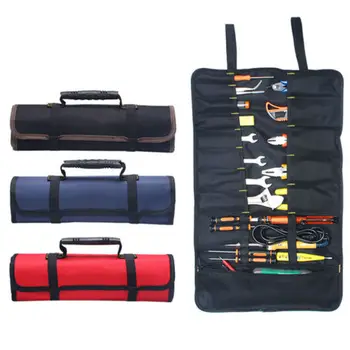 

Multfunction Tool Bags Practical Carrying Handles Oxford Canvas Instrument Case Chisel Roll Bags For Tool 3 Colors New