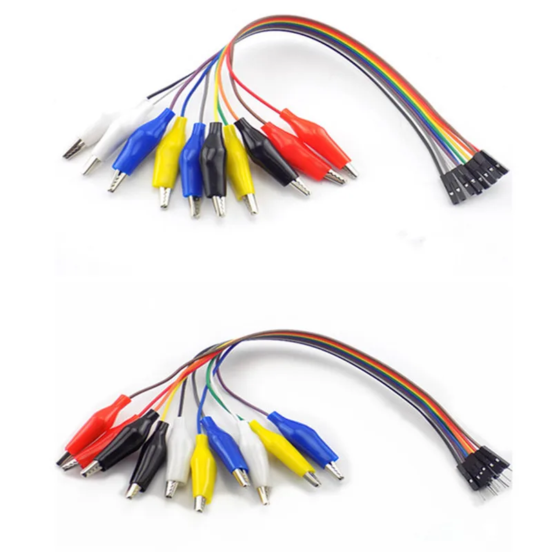 

Double-ended Eclectic Alligator Clip Male Female jump Wire 10pin 20cm Crocodile Clip Test Lead Jumper Wire Connection DIY
