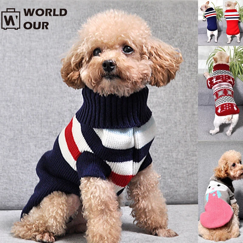 

Worldour Knitted Dog Sweaters Warm Winter Apparel Chihuahua Round Neck Pet Clothes Knitwear Small Dog Clothes
