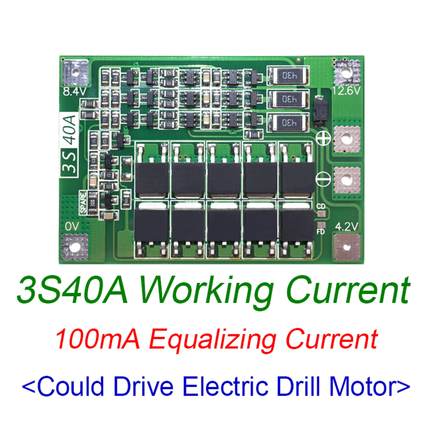 Модуль защиты PCB BMS 3S 40А защитная плата зарядника литий ионных и полимерных