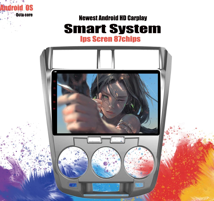 Clearance 10.1 inch Android 9.1 Car GPS Navigation For Honda City 2008-2014 Support Stereo Audio Radio Video Bluetooth DSP carplay System 4