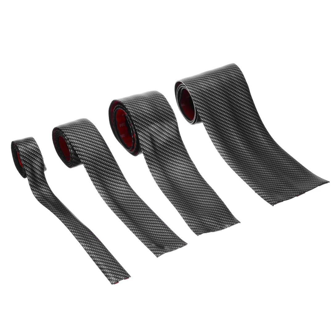 X AUTOHAUX 1m 3.3ft Car Universal Rubber Sticker Carbon Fiber Pattern Door Sill Protector Edge Guard Strip
