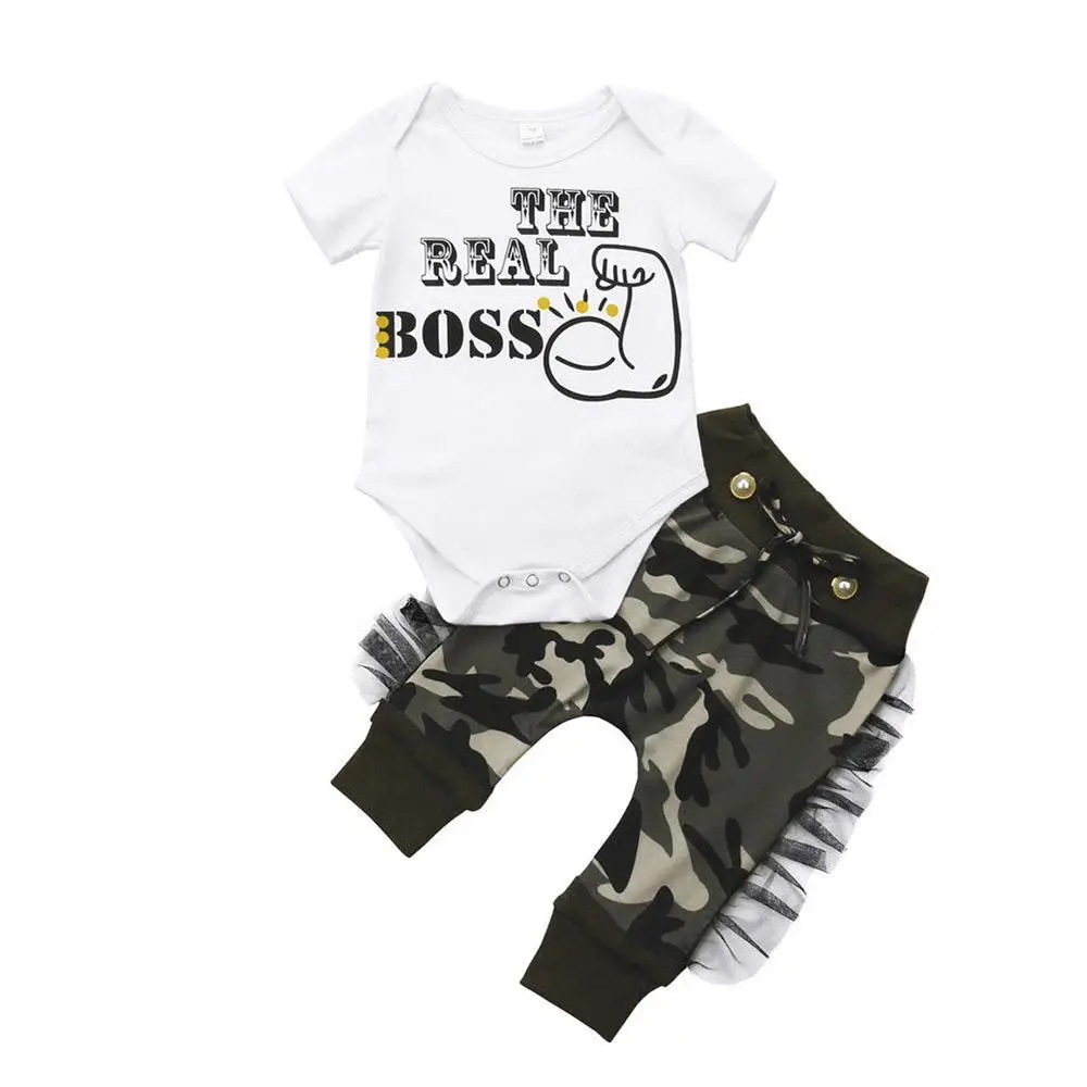 

Baby boy clothes suit fashion children's toddler clothes suit children's printing short-sleeved printed camouflage sports suit
