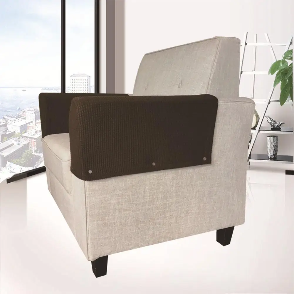 

2Pcs/Set Stretch Armrest Cover Double-sided Protector Case for Living Room Sofa Armrest