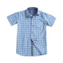 От 3 до 10 лет Одежда для маленьких мальчиков маленьких джентльменов клетчатые топы, рубашка Элегантная милая блузка Формальные Летние повседневные наряды