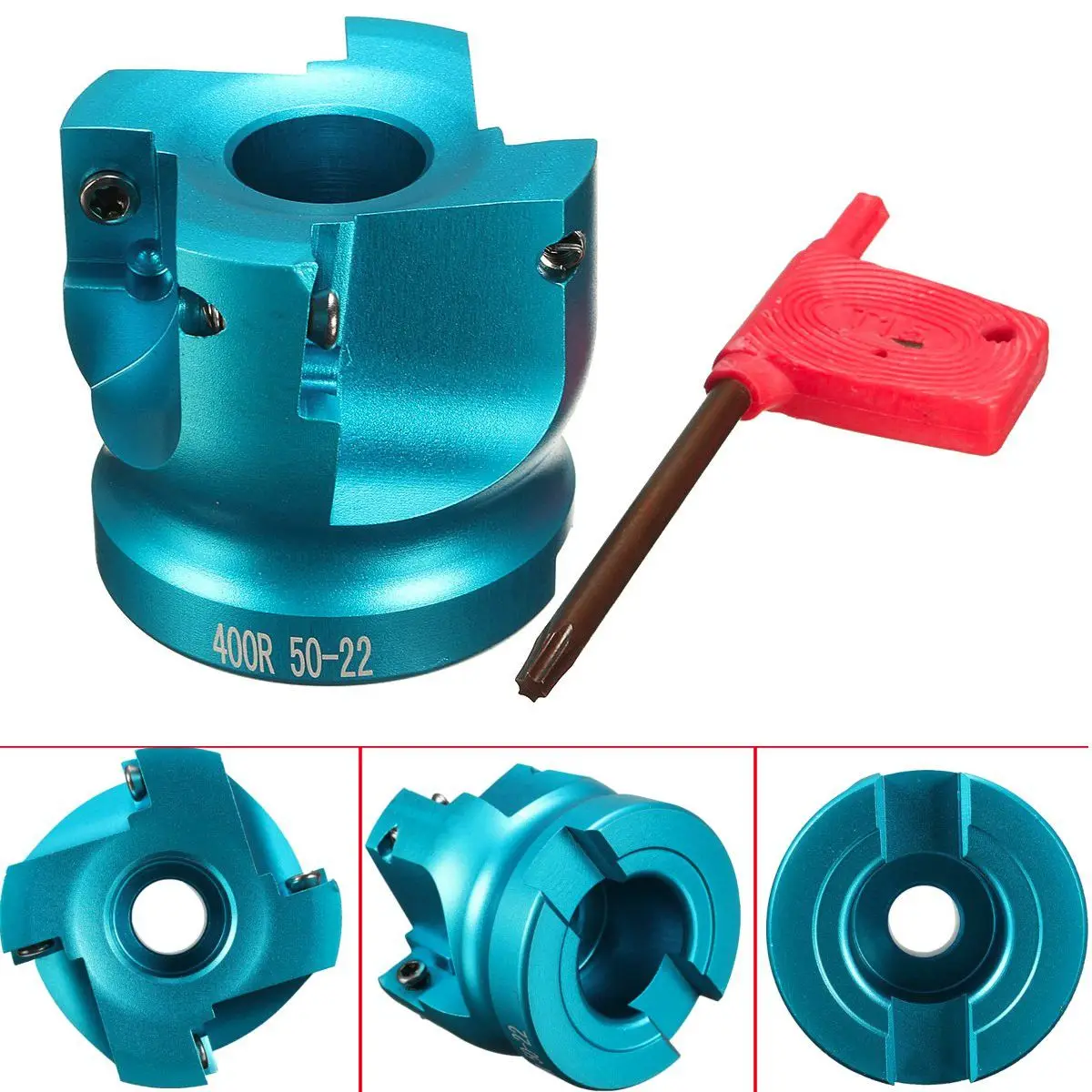 Aluminum 400R 50 22 4F BAP Indexable Lathe Tool Milling Cutter 90° For