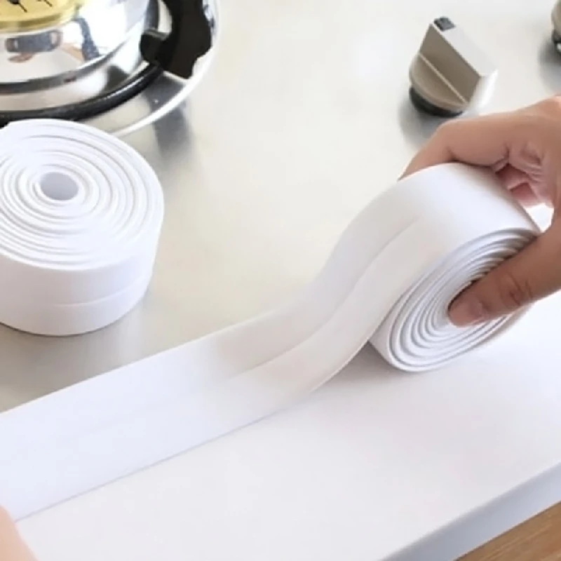 

Waterproof Mold Proof Adhesive Tape Durable Use 1 ROLL PVC Material Kitchen Bathroom Wall Sealing Tape Gadgets