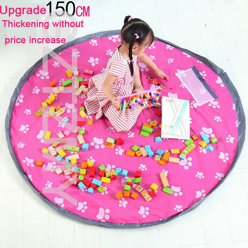 

New Portable children's toy storage bag and Play Mat Lego Toys Organizer pocket Outdoor mat Blanket Rug Bin Box Bunch Pocket