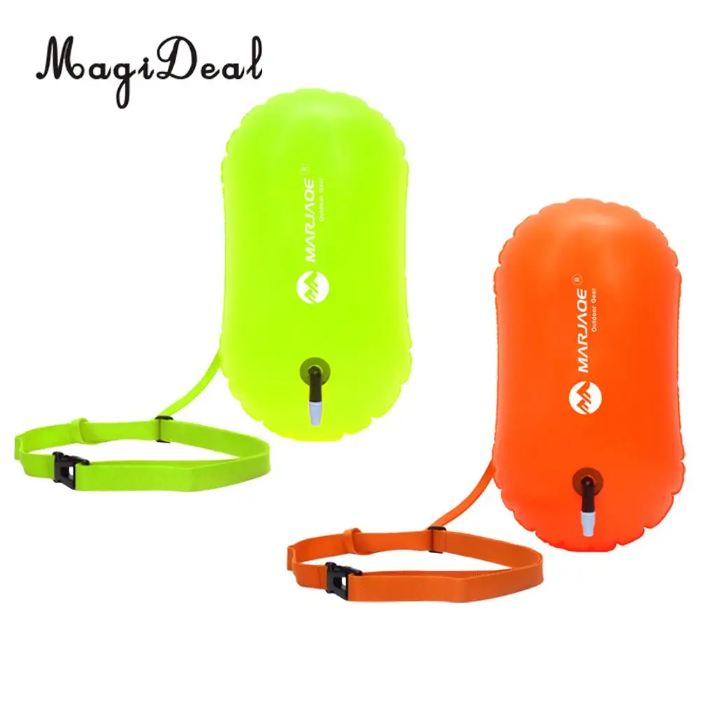 

2Pcs High Visibility Swim Bubble Buoy Swimming Tow Float For Open Water Swimmers, Kayakers and Triathletes (Fluo Yellow,Orange)