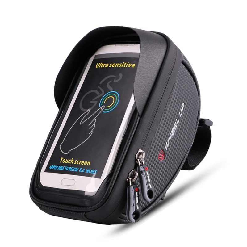 

WHEEL UP Waterproof MTB Road Bike Bicycle Front Bag Cycling Top Tube Frame Handlebar Bag 6.0 inch Cycling Pouch Cellphone Bag