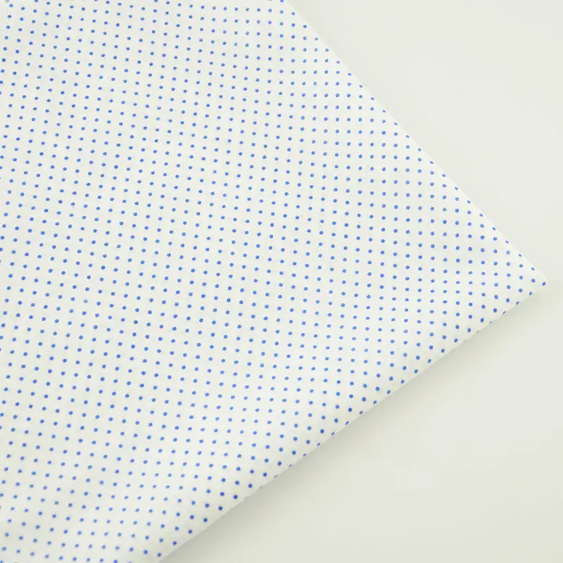 

New Arrivals Home Textile Sewing 100% Cotton Fabric Small Blue Dots Design Cloth Dolls Plain Telas Tecido Tissue Patchwork Craft