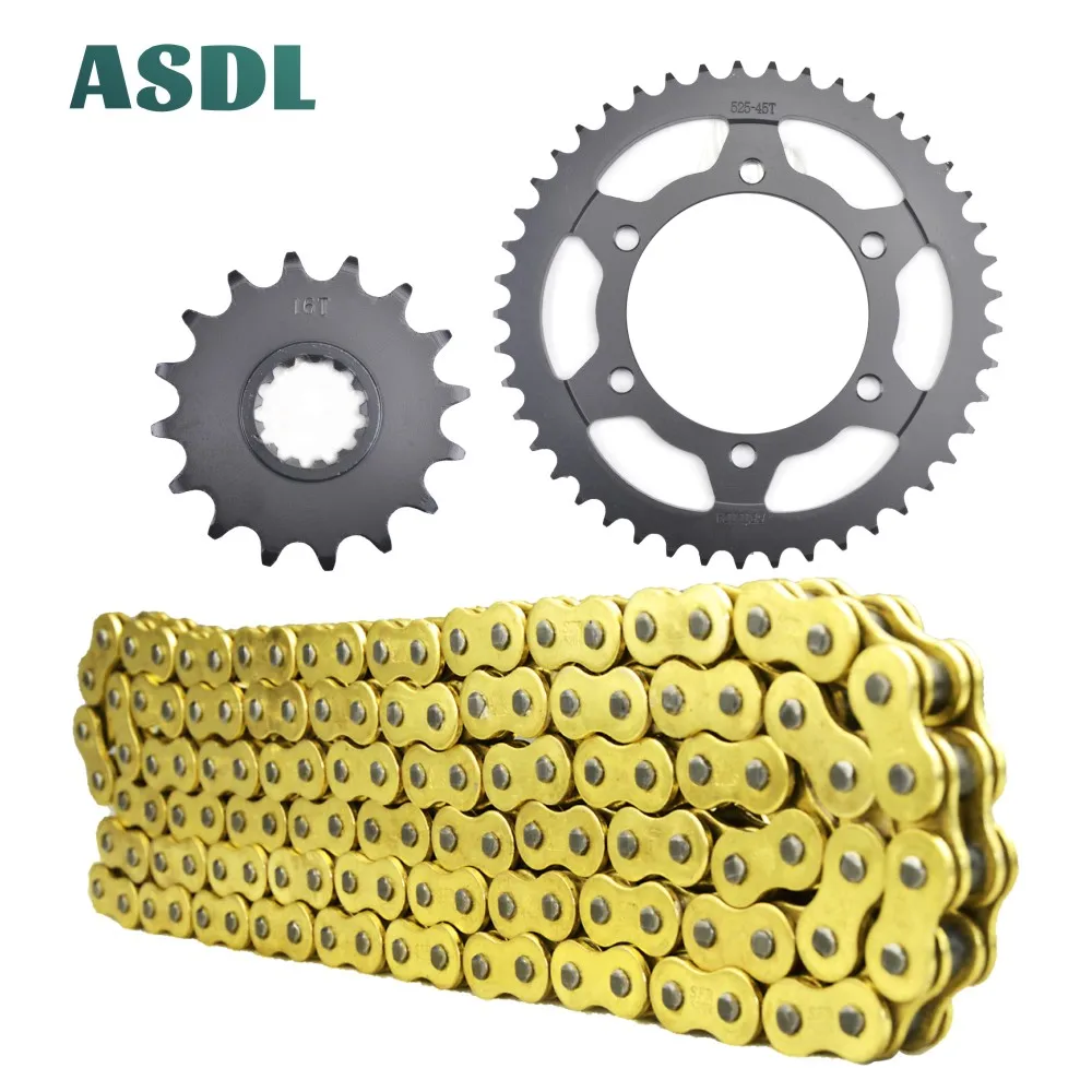 

525 16T 45T Motorcycle motor Best Transmission Drive Chain and front rear sprocket set for YAMAHA FJ-09 2016 2017 16 45 Teeth